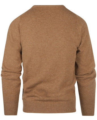 William Lockie Round Neck Lambswool Pullover | Driftwood