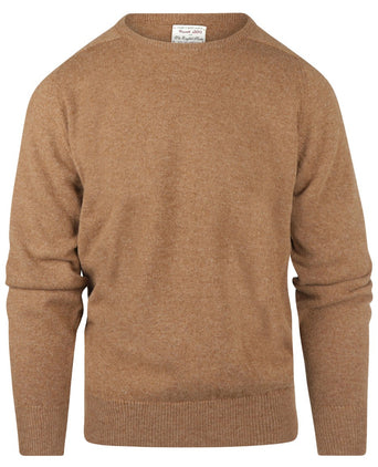 William Lockie Round Neck Lambswool Pullover | Driftwood