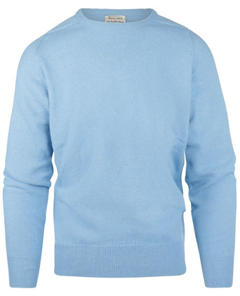 William Lockie Round Neck Lambswool Pullover | BlueSky