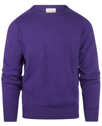 William Lockie Round Neck Lambswool Pullover | Jacaranda