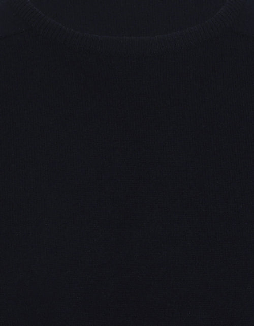 William Lockie Round Neck Lambswool Pullover | Navy