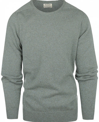 William Lockie Round Neck Lambswool Pullover | Caspian/Landscape