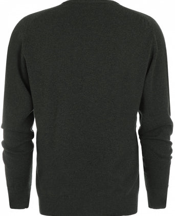 William Lockie Round Neck Lambswool Pullover | Seaweed