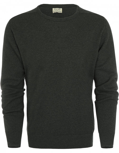 William Lockie Round Neck Lambswool Pullover | Seaweed