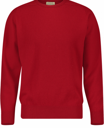 William Lockie Round Neck Lambswool Pullover | Chianti