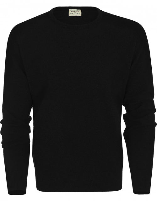 William Lockie Round Neck Lambswool Pullover | Black