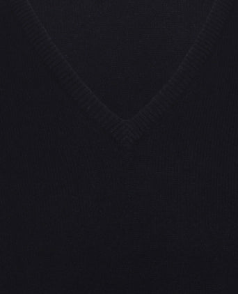 William Lockie V-neck Lambswool Pullover | Navy