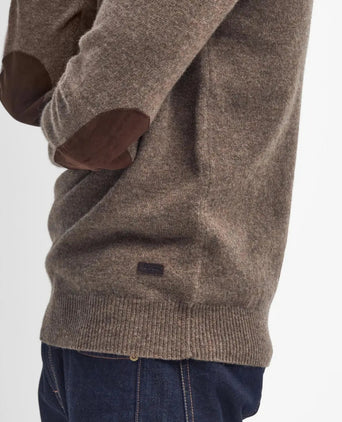 Pullover with zip and button closure | Brown
