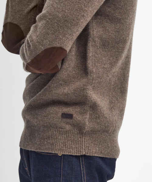 Pullover with zip and button closure | Brown