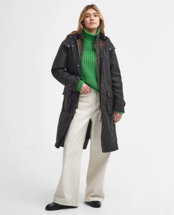 Barbour Long Cannich Wax Jacket Women's | Green