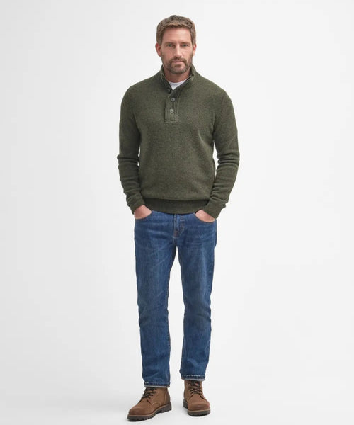 Pullover met rits en knoopsluiting | Groen