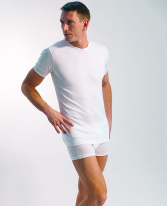 T-shirt high round neck | White