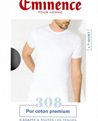 T-shirt high round neck | White