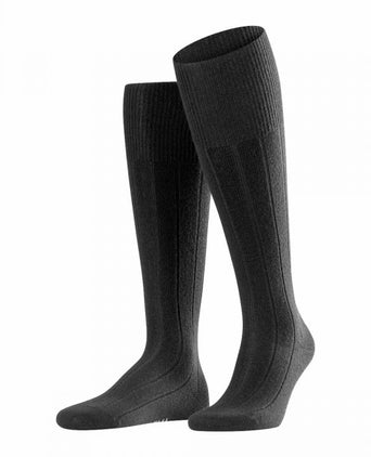 Lhasa rib men's knee socks | Grey