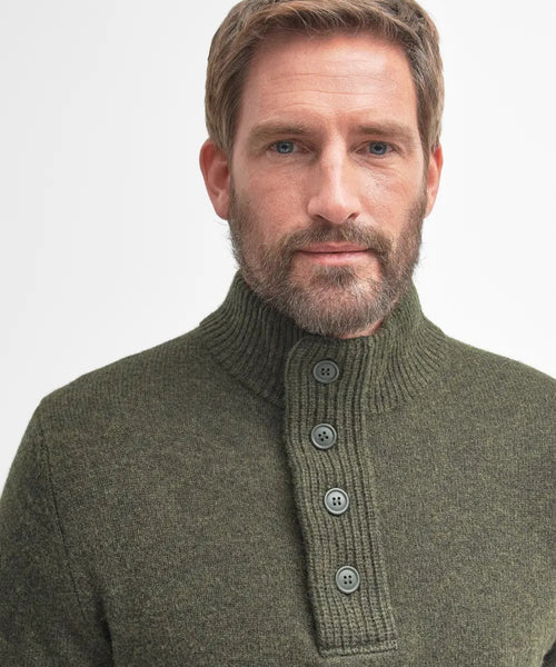 Pullover met rits en knoopsluiting | Groen