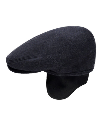 Classic Wool Cap with Earflaps | Navy Blue