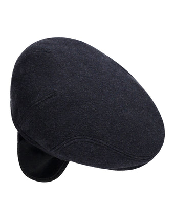 Classic Wool Cap with Earflaps | Navy Blue