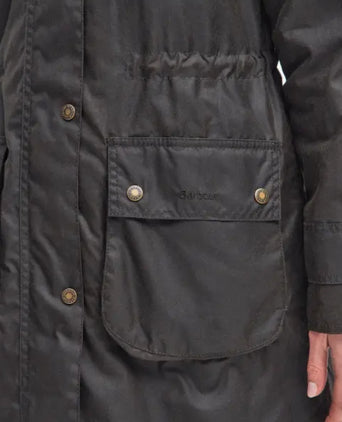 Barbour Long Cannich Wax Jacket Women's | Green