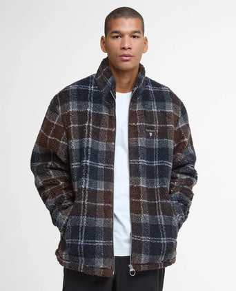 Barbour Tartan Sherpa Fleece | Navy Blue