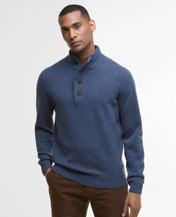Pullover met rits en knoopsluiting | Blauw