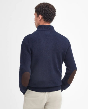 Zip-up button-down sweater | Navy Blue