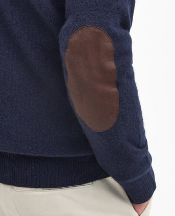 Zip-up button-down sweater | Navy Blue