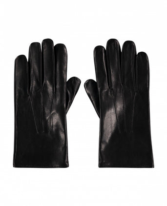 Leather Glove with Cashmere Lining | Black