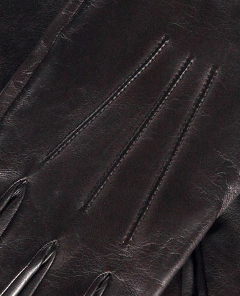 Leather Glove with Cashmere Lining | Brown