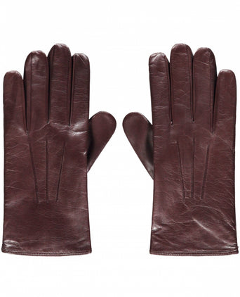 Leather Glove with Cashmere Lining | Brown