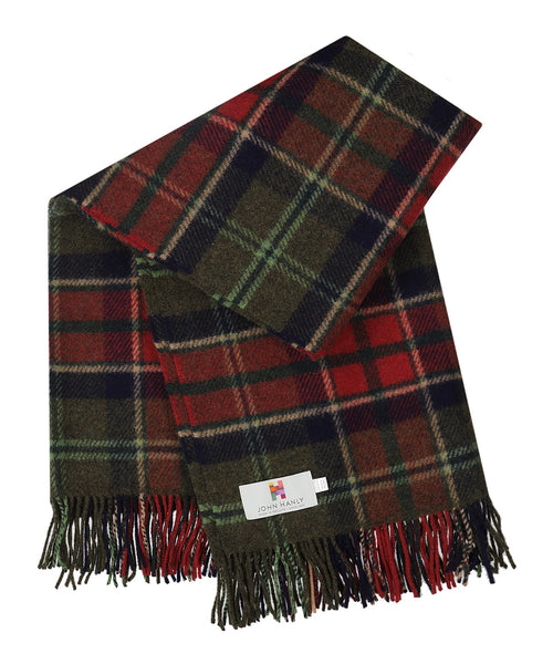 Irish Plaid from Shetland Wool | Loden Navy Claret Plaid