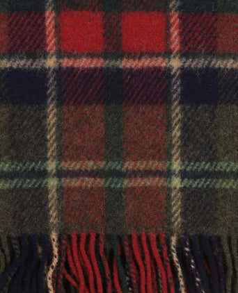 Irish Plaid from Shetland Wool | Loden Navy Claret Plaid