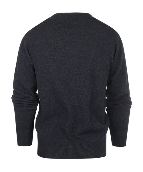 Pullover Lambswool round neck dutch fit | Oxford Blue