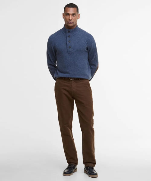 Pullover with zipper and button closure | Blue