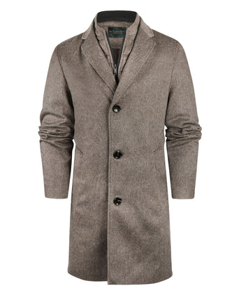 Long coat wool mix Hans | Brown