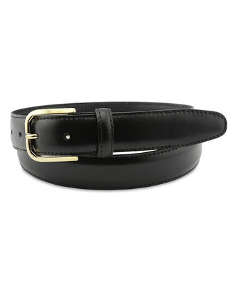 Leather Belt Gold Buckle | Black