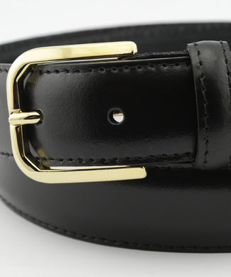Leather Belt Gold Buckle | Black Leather Belt Gold Buckle | Black