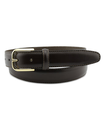 Leather Belt Gold Buckle | Brown