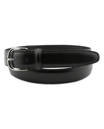 Leather Belt Silver Stripe | Black