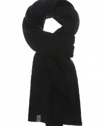 Scarf knitted wool | Black