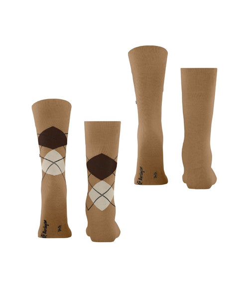 Everyday Argyle Mix 2-Pack Men's Socks | Brown