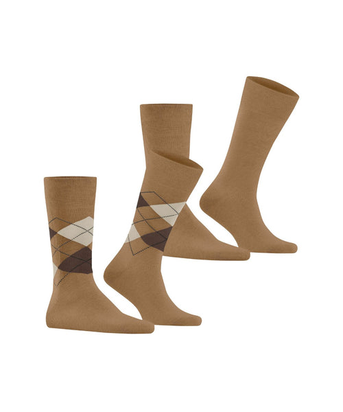 Everyday Argyle Mix 2-Pack Men's Socks | Brown