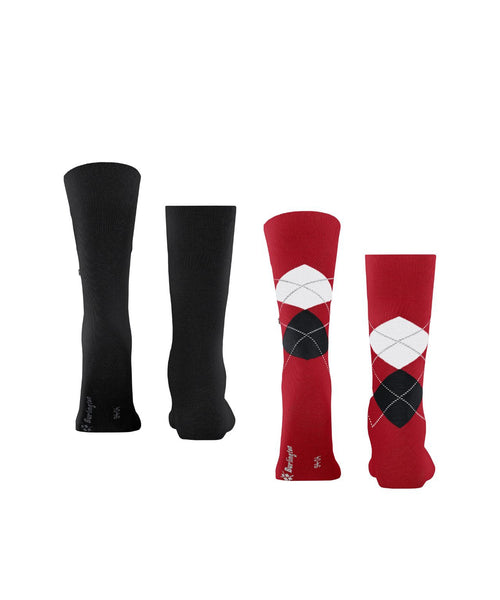 Everyday Argyle Mix 2-Pack Men's Socks | Red