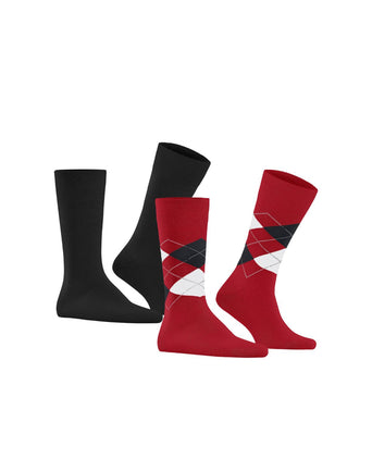 Everyday Argyle Mix 2-Pack Men's Socks | Red
