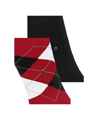 Everyday Argyle Mix 2-Pack Men's Socks | Red