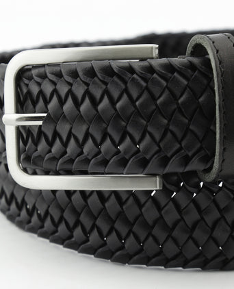 Elegant Braided Leather Belt | Black