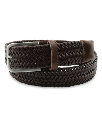 Elegant Braided Leather Belt | Brown