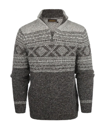 Trui Fisherman hoge rits | Grijs