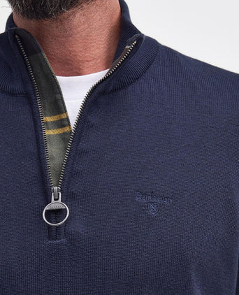 Barbour Cotton Half Zip Pullover | Navy Blue