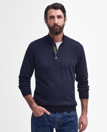 Barbour Cotton Half Zip Pullover | Navy Blue