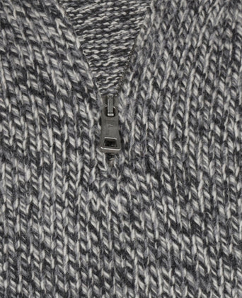 Fisherman Zip-up Sweater | Grey